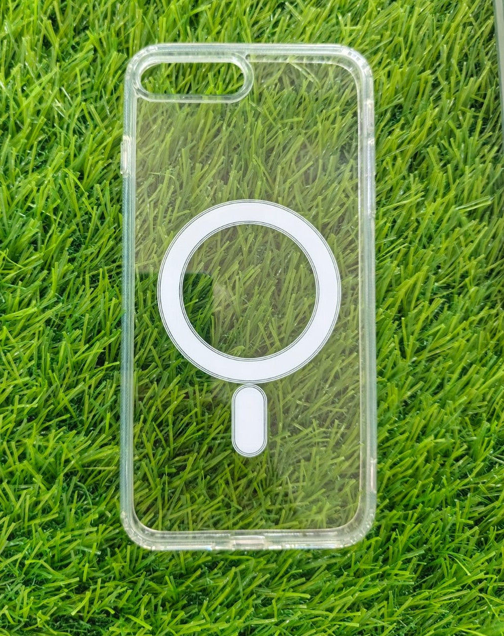 iPhone 7 Plus soft transparent case with white ring