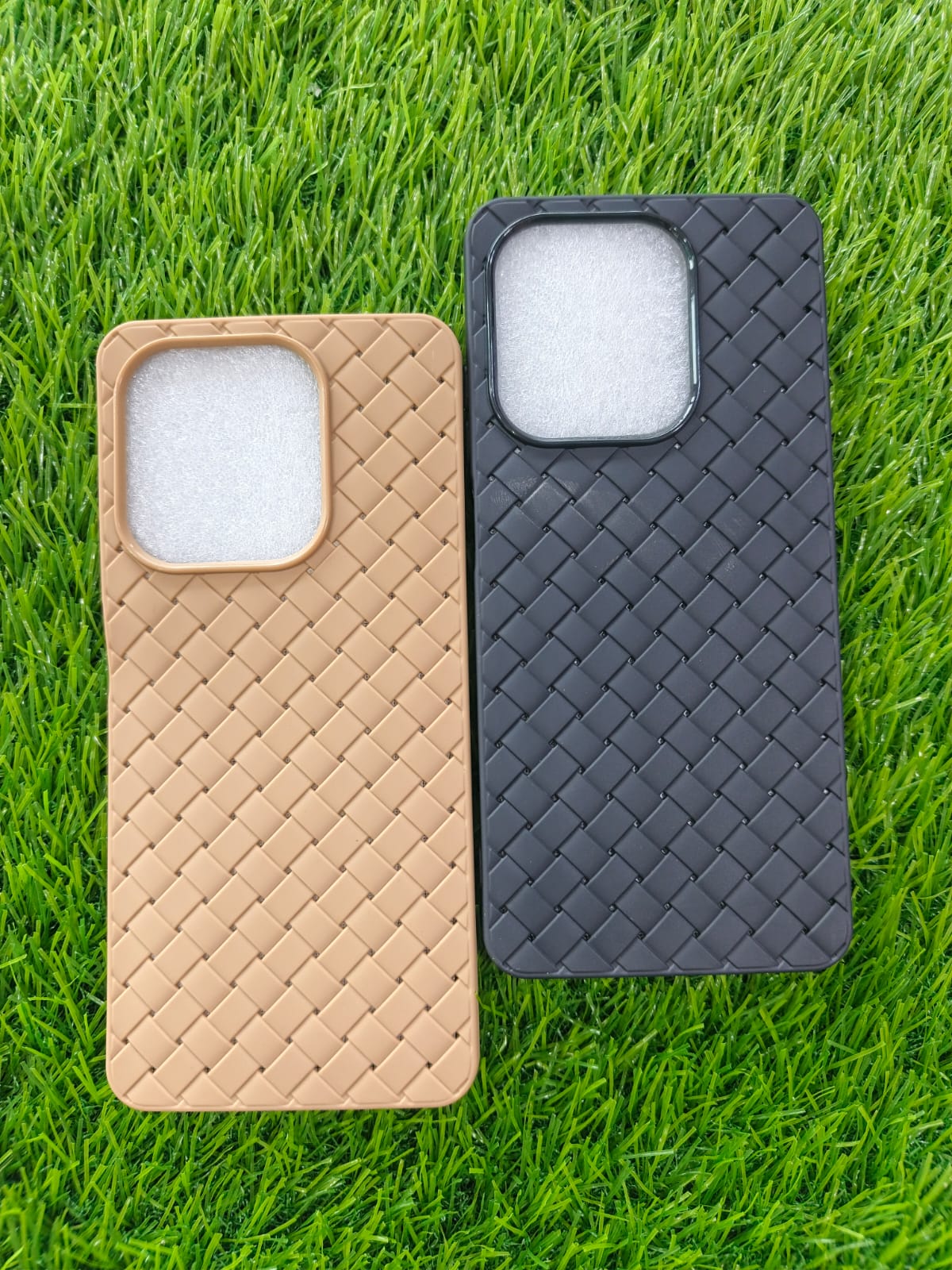 OPPO A3X Unique Square Cut Camera Case – Classic Woven Design Protective Cover