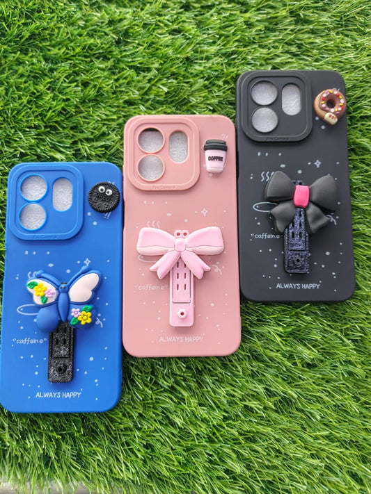 Infinix Hot 50i cute 3D butterfly ribbon soft silicone case for girls