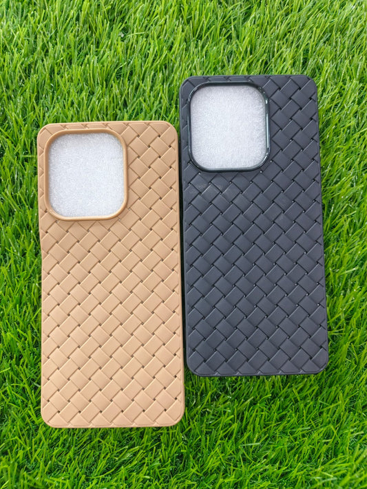 OPPO A3X Unique Square Cut Camera Case – Classic Woven Design Protective Cover
