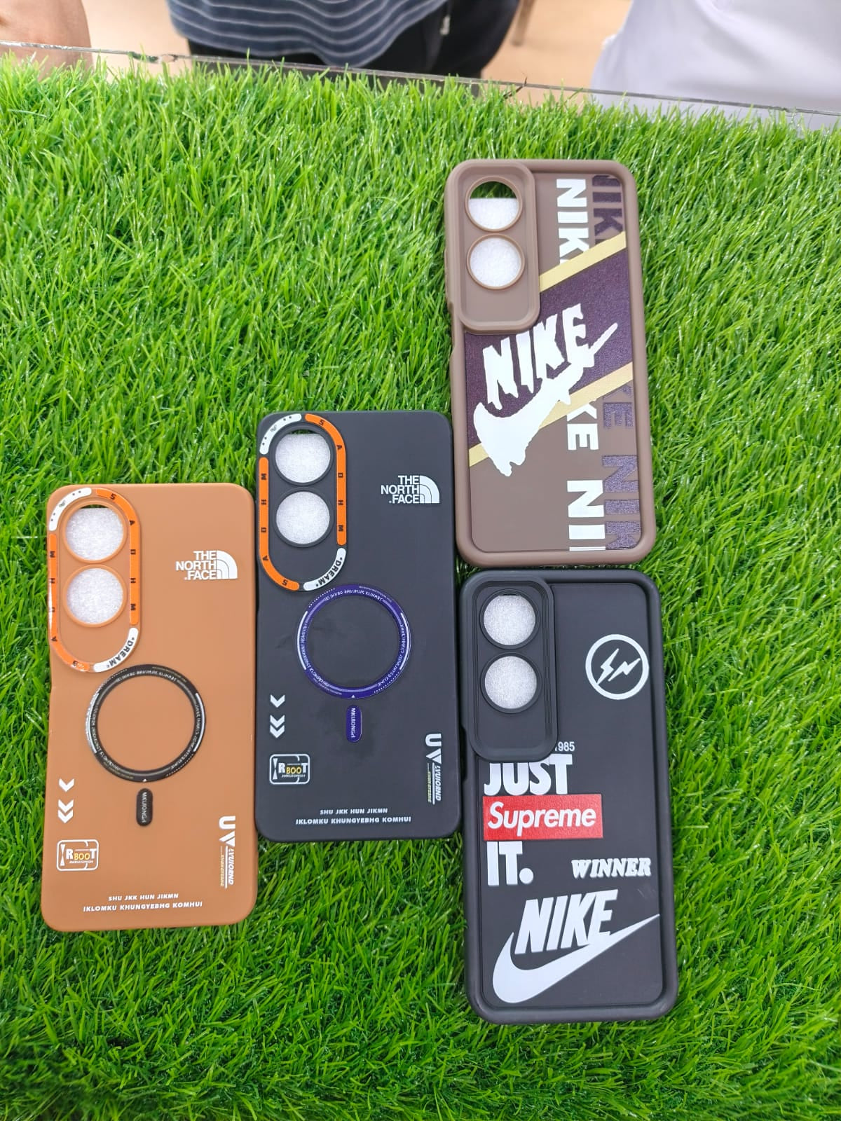 OPPO A60 Brown Modern Print Round Cut Camera Protective Case