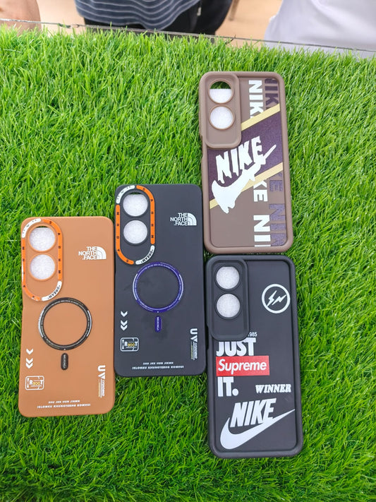 OPPO A60 Brown Modern Print Round Cut Camera Protective Case