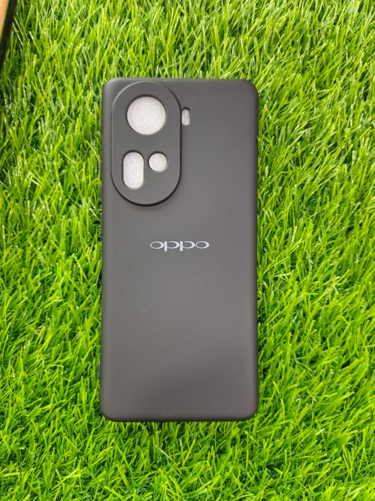 Oppo Reno 11 soft silicone back cover black slim protective case front view