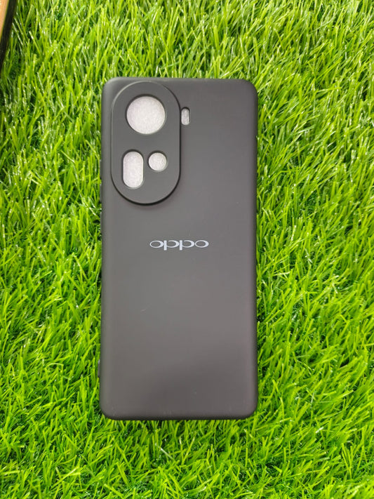 Oppo Reno 11 soft silicone back cover black slim protective case front view