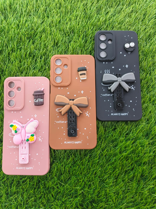 Samsung A16 Mobile Cover – Girls 3D Ribbon Back Case | Cute Girly Phone Cover